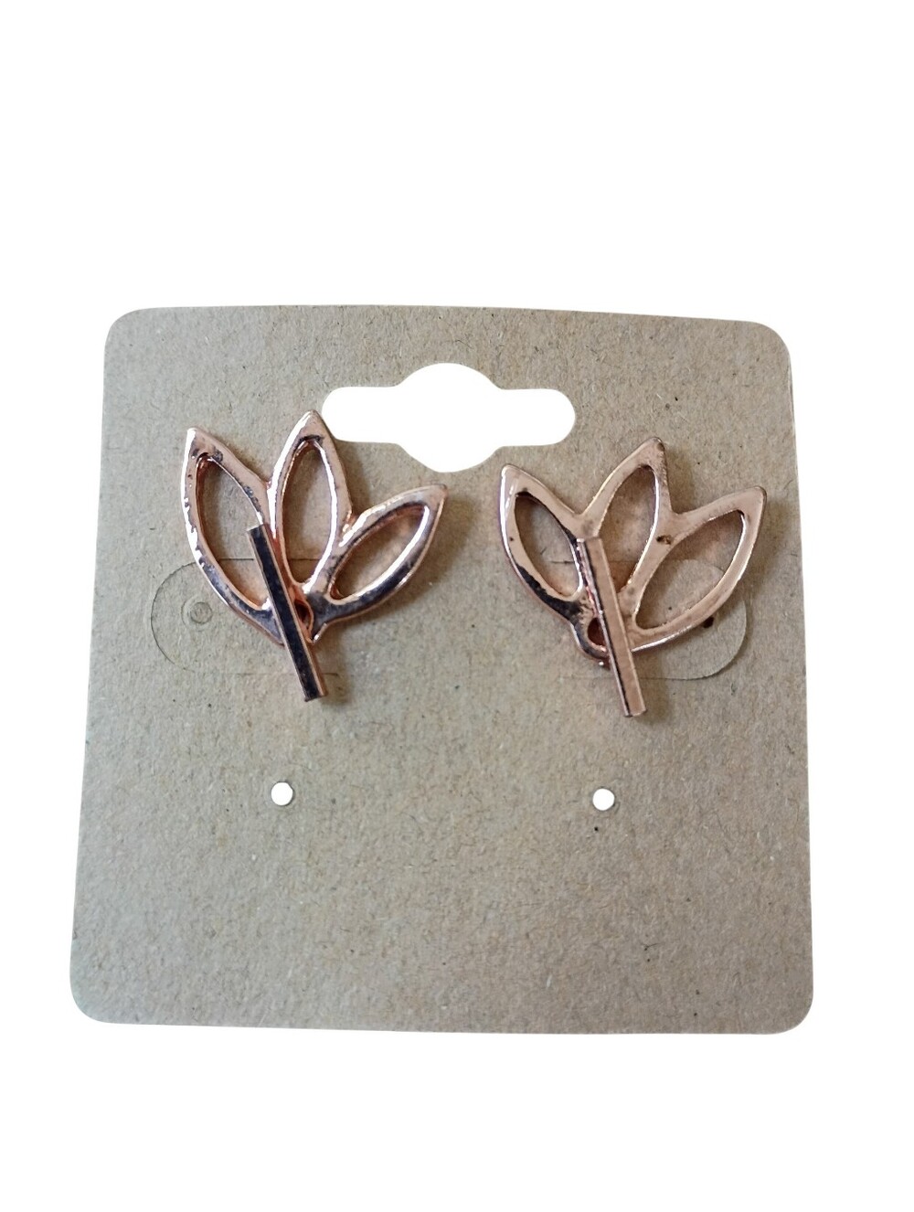 Fashion Jewelry Rose Gold Leaf Stud Earrings - Women Jewelry